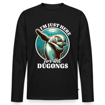 Funny Manatee Sayings - Men's Premium Organic Long Sleeve Shirt - black - Front - Nico (187cm)