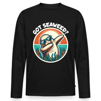 Seekuh Spruch Dugong - Männer Premium Bio Langarmshirt - Schwarz - Vorne - Nico (187cm)