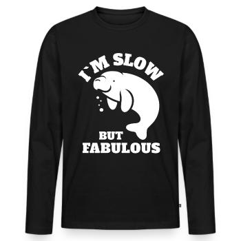 Funny Manatee Sayings - Men's Premium Organic Long Sleeve Shirt - black - Front - Nico (187cm)