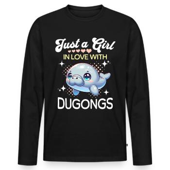 Manatee Fille Dugong - T-shirt manches longues Premium bio Homme - noir - Devant - Nico (187cm)