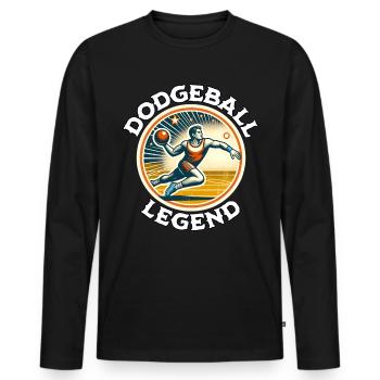 Dodgeball Legende - Männer Premium Bio Langarmshirt - Schwarz - Vorne - Nico (187cm)