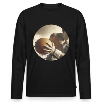 Dodgeball - Männer Premium Bio Langarmshirt - Schwarz - Vorne - Nico (187cm)