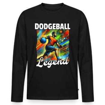 Dodgeball Legend Hommes - T-shirt manches longues Premium bio Homme - noir - Devant - Nico (187cm)