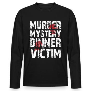 Murder Mystery Dinner Spielt Das Opfer - Männer Premium Bio Langarmshirt - Schwarz - Vorne - Nico (187cm)