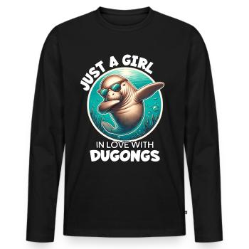 Fille Aime Manatee - T-shirt manches longues Premium bio Homme - noir - Devant - Nico (187cm)
