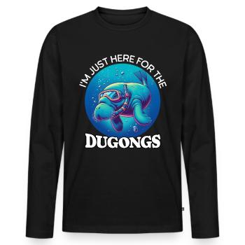 Dugong Manatee - Men's Premium Organic Long Sleeve Shirt - black - Front - Nico (187cm)