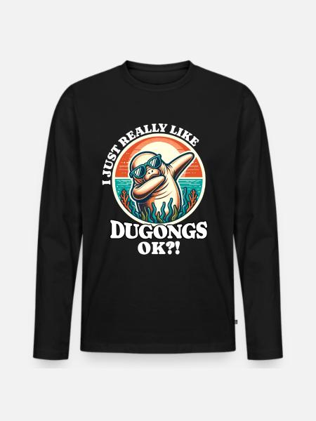I Love Manatee Saying - Men's Premium Organic Long Sleeve Shirt - black