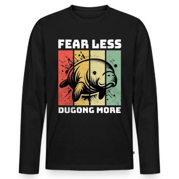 Dugong Manatee - Men's Premium Organic Long Sleeve Shirt - black - Front - Nico (187cm)