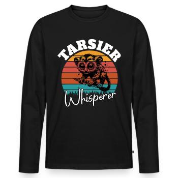Koboldmaki Flüsterer - Männer Premium Bio Langarmshirt - Schwarz - Vorne - Nico (187cm)
