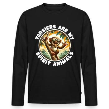 Lustige Koboldmaki Sprüche - Männer Premium Bio Langarmshirt - Schwarz - Vorne - Nico (187cm)