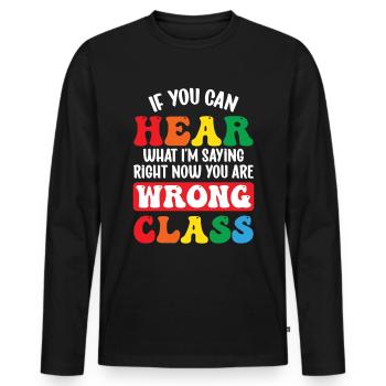 ASL Teacher American Sign Language - Men's Premium Organic Long Sleeve Shirt - black - Front - Nico (187cm)
