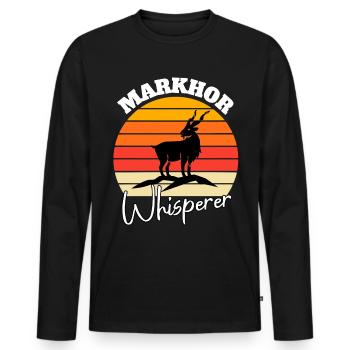 Screw Goat Whisperer - Men's Premium Organic Long Sleeve Shirt - black - Front - Nico (187cm)