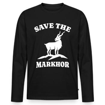 Save Schraubenziege - Männer Premium Bio Langarmshirt - Schwarz - Vorne - Nico (187cm)