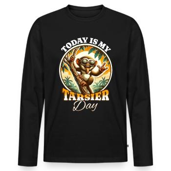 Koboldmaki Tarsier - Männer Premium Bio Langarmshirt - Schwarz - Vorne - Nico (187cm)