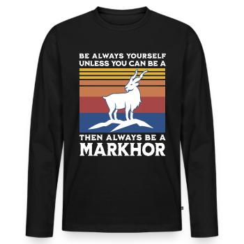 Dire de chèvre vissée - T-shirt manches longues Premium bio Homme - noir - Devant - Nico (187cm)