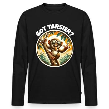 Dictons Tarsier - T-shirt manches longues Premium bio Homme - noir - Devant - Nico (187cm)