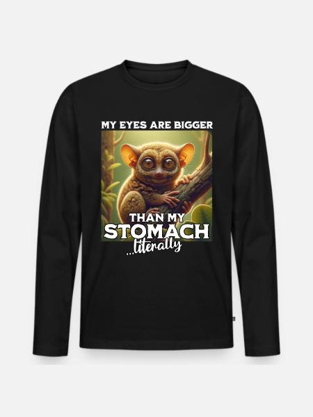 Koboldmaki Spruch Tarsier - Men's Premium Organic Long Sleeve Shirt - black