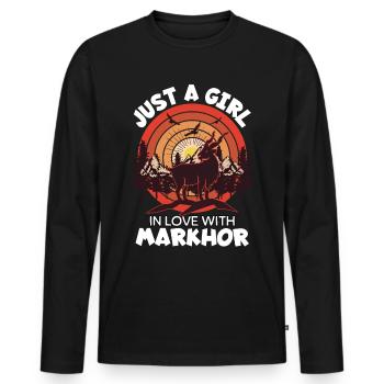 Fille Aime Screw Goat - T-shirt manches longues Premium bio Homme - noir - Devant - Nico (187cm)