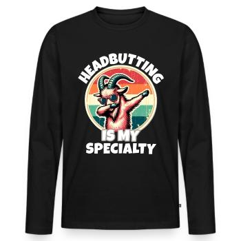 Dictons de chèvre vissée - T-shirt manches longues Premium bio Homme - noir - Devant - Nico (187cm)