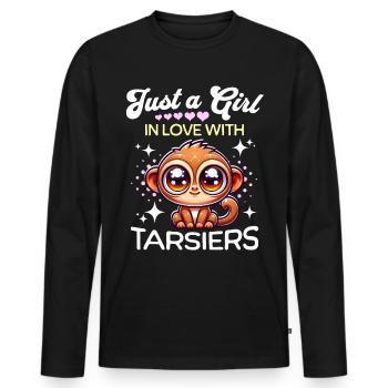 Koboldmaki Mädchen Tarsier - Männer Premium Bio Langarmshirt - Schwarz - Vorne - Nico (187cm)