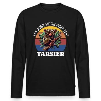 Tarsier Koboldmaki - Männer Premium Bio Langarmshirt - Schwarz - Vorne - Nico (187cm)
