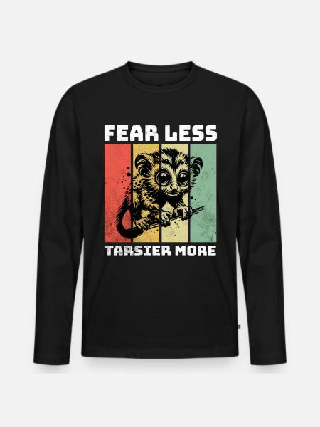 Tarsier Koboldmaki - T-shirt manches longues Premium bio Homme - noir