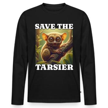 Save tarsier - Men's Premium Organic Long Sleeve Shirt - black - Front - Nico (187cm)