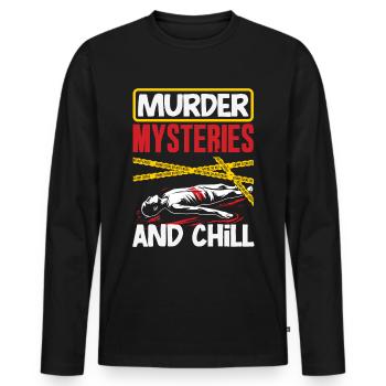 Murder Mystery Dinner, Murder Mystery Dinner - Men's Premium Organic Long Sleeve Shirt - black - Front - Nico (187cm)