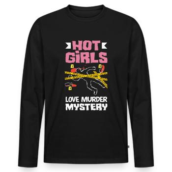 Murder Mystery Dinner, Murder Mystery Dinner - Men's Premium Organic Long Sleeve Shirt - black - Front - Nico (187cm)
