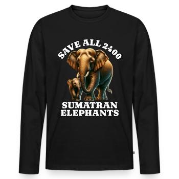 Save Sumatra Elefant - Männer Premium Bio Langarmshirt - Schwarz - Vorne - Nico (187cm)