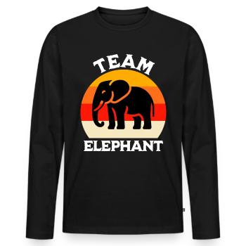 Funny Sumatran Elephant Sayings - Men's Premium Organic Long Sleeve Shirt - black - Front - Nico (187cm)