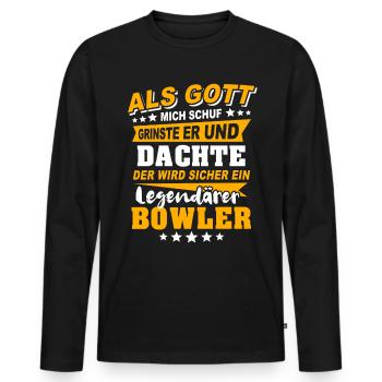 Bowler Bowling - T-shirt manches longues Premium bio Homme - noir - Devant - Nico (187cm)