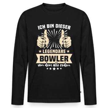 Dictons de melon - T-shirt manches longues Premium bio Homme - noir - Devant - Nico (187cm)