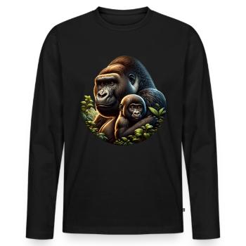 Mountain gorilla - Men's Premium Organic Long Sleeve Shirt - black - Front - Nico (187cm)
