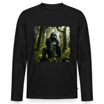 Mountain gorilla - Men's Premium Organic Long Sleeve Shirt - black - Front - Nico (187cm)