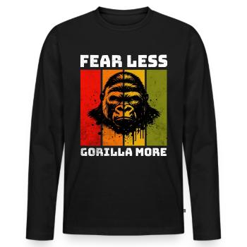Mountain Gorilla Berggorilla - Men's Premium Organic Long Sleeve Shirt - black - Front - Nico (187cm)