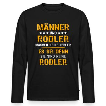 Rodler Rodeln - Männer Premium Bio Langarmshirt - Schwarz - Vorne - Nico (187cm)