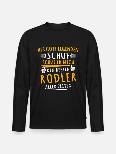 Rodler - Männer Premium Bio Langarmshirt - Schwarz