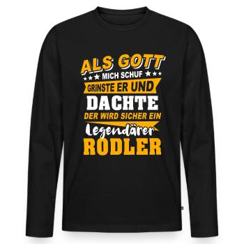 Rodler Rodeln - Männer Premium Bio Langarmshirt - Schwarz - Vorne - Nico (187cm)