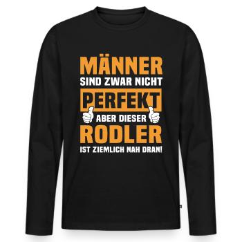Funny tobogganer sayings - Men's Premium Organic Long Sleeve Shirt - black - Front - Nico (187cm)