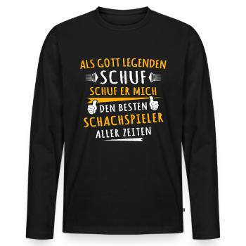 Schachspieler - Männer Premium Bio Langarmshirt - Schwarz - Vorne - Nico (187cm)