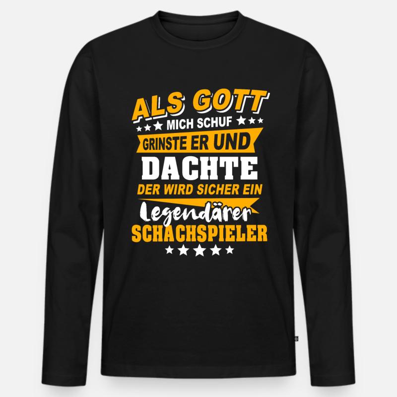 Schachspieler Schach - Männer Premium Bio Langarmshirt - Schwarz
