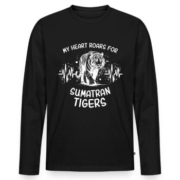 Sumatra Tiger Herzlinie - Männer Premium Bio Langarmshirt - Schwarz - Vorne - Nico (187cm)
