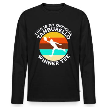 Joueur Tamburello - T-shirt manches longues Premium bio Homme - noir - Devant - Nico (187cm)