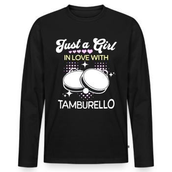 Tamburello Fille - T-shirt manches longues Premium bio Homme - noir - Devant - Nico (187cm)