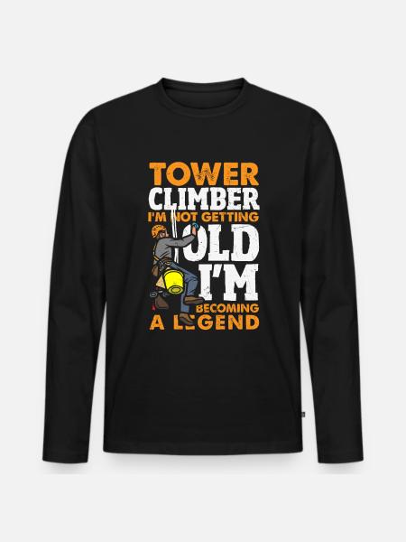 Turmkletterer-techniker Turmarbeiter - Männer Premium Bio Langarmshirt - Schwarz