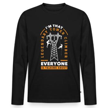 Tower Climber Technician Tower Worker - Men's Premium Organic Long Sleeve Shirt - black - Front - Nico (187cm)