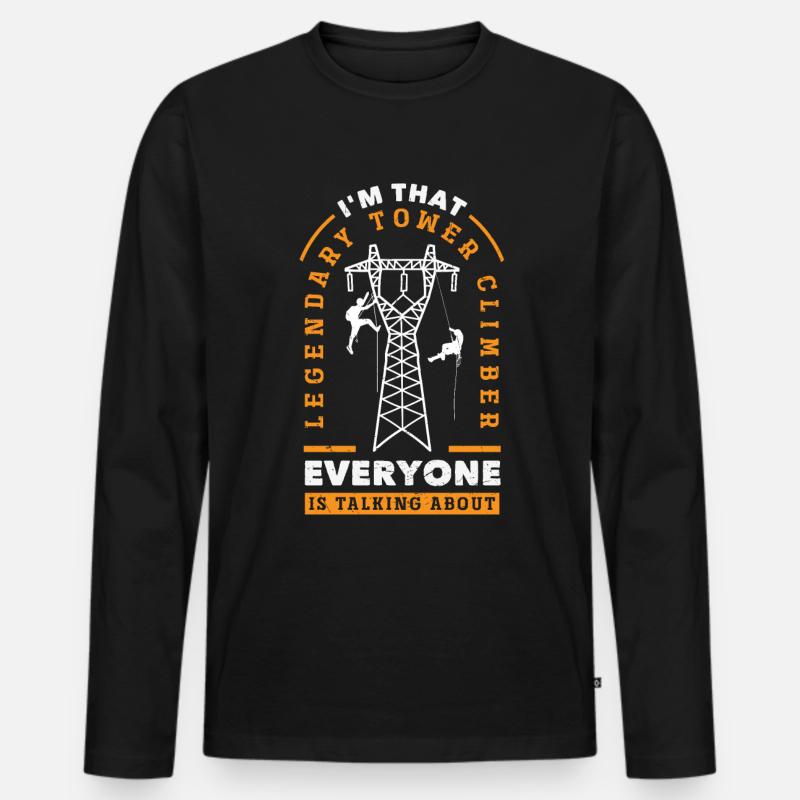 Turmkletterer-techniker Turmarbeiter - Männer Premium Bio Langarmshirt - Schwarz