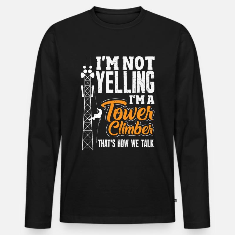 Turmkletterer-techniker Turmarbeiter - Männer Premium Bio Langarmshirt - Schwarz