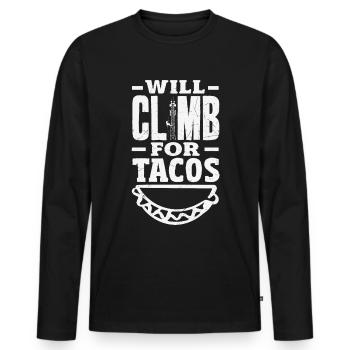 Tower Climber Technician Tower Worker - Men's Premium Organic Long Sleeve Shirt - black - Front - Nico (187cm)